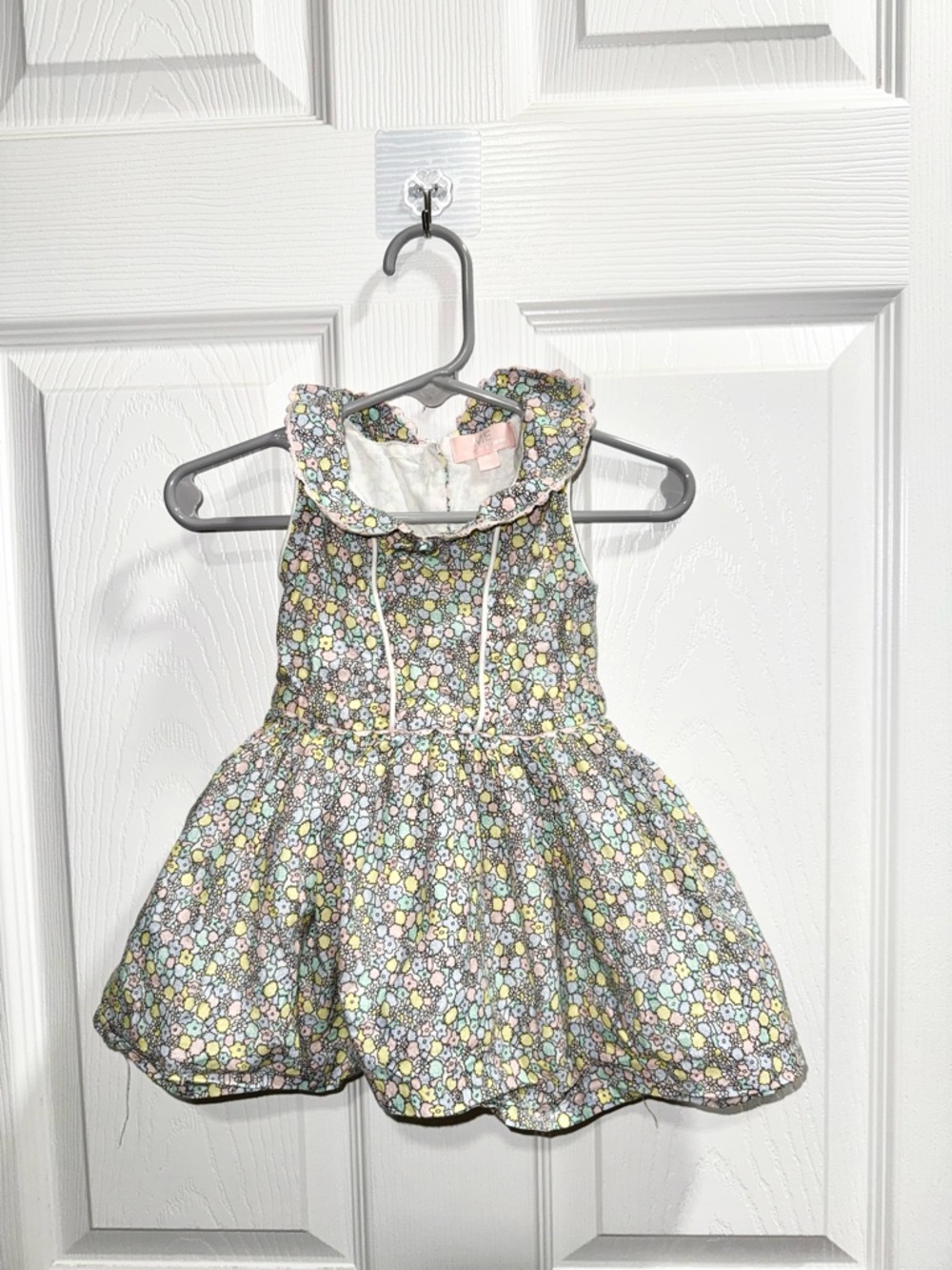 Floral Ruffle Collar Girls' Casual Dress - Multi